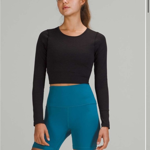 Lululemon Ebb to Street Long Sleeve Black Size 10 - Picture 1 of 8